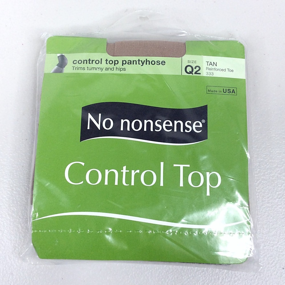 NEW No Nonsense Control Top Pantyhose Nylons Tan Queen Size Q2 Reinforced Toe